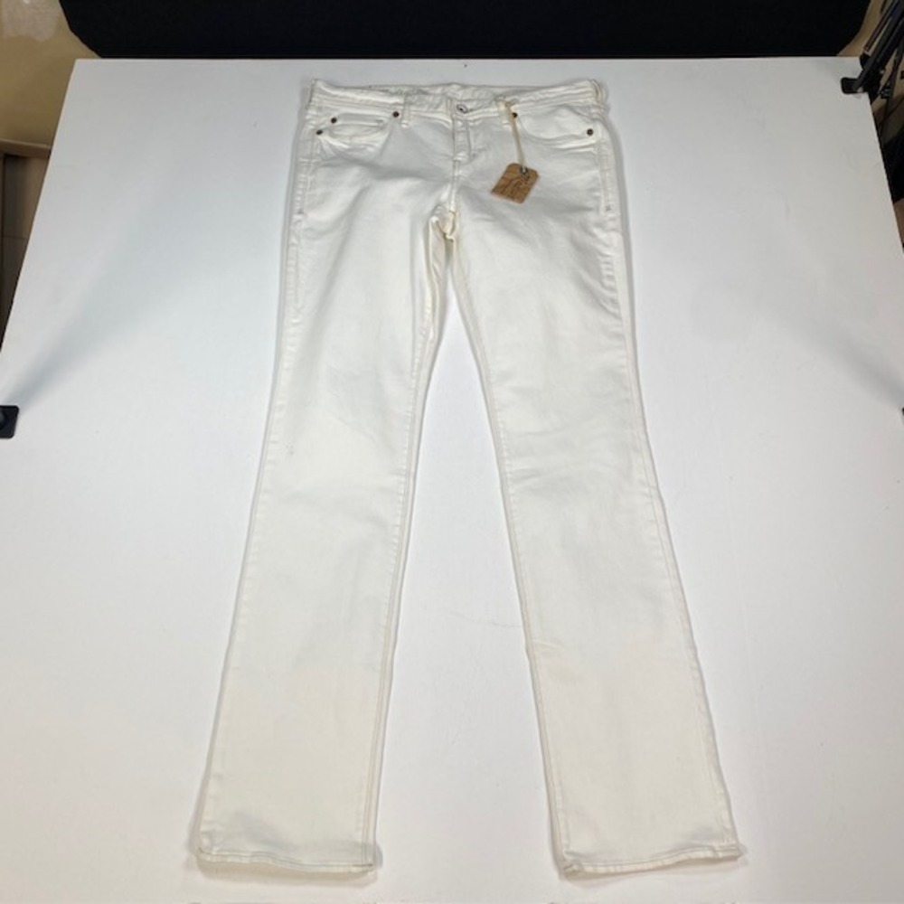 Madewell Women's Rail Straight‎ White Cotton Stretch Denim Jeans 31x34